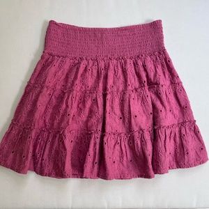 American Eagle Muted Pink Eyelet Mini Skirt